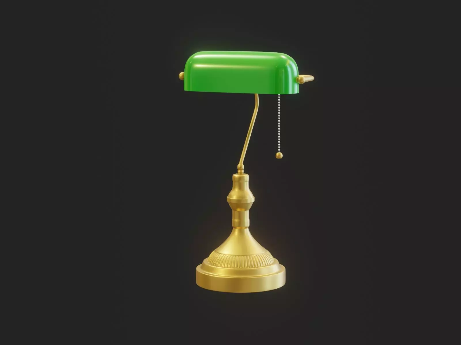 Cartoon Banker Lamp Subdivision Ready for Film Low-poly 3D model_0
