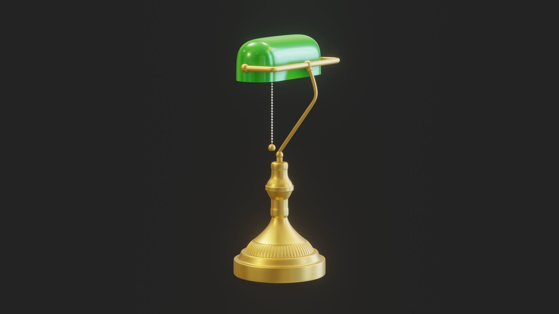 Cartoon Banker Lamp Subdivision Ready for Film Low-poly 3D model_14