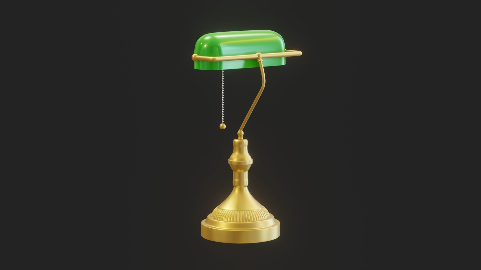 Cartoon Banker Lamp Subdivision Ready for Film Low-poly 3D model_13