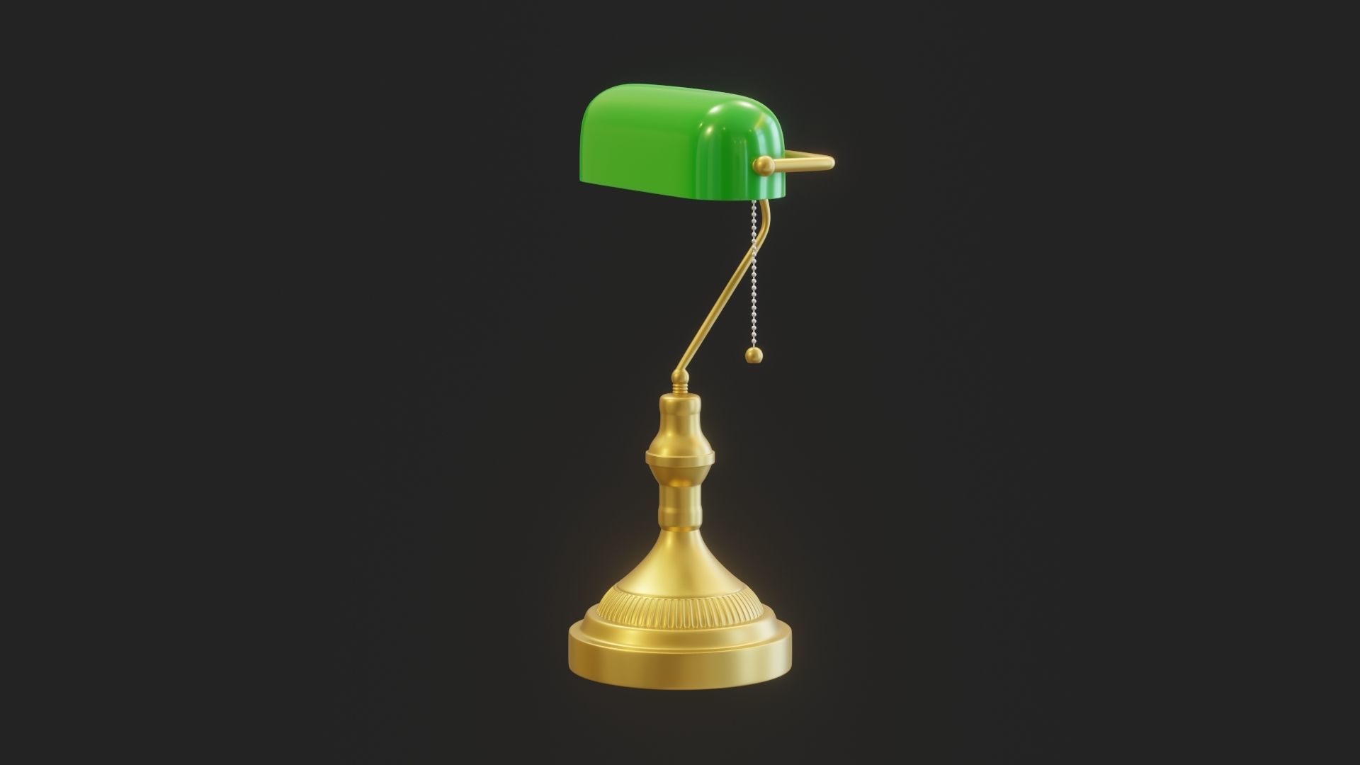 Cartoon Banker Lamp Subdivision Ready for Film Low-poly 3D model_17