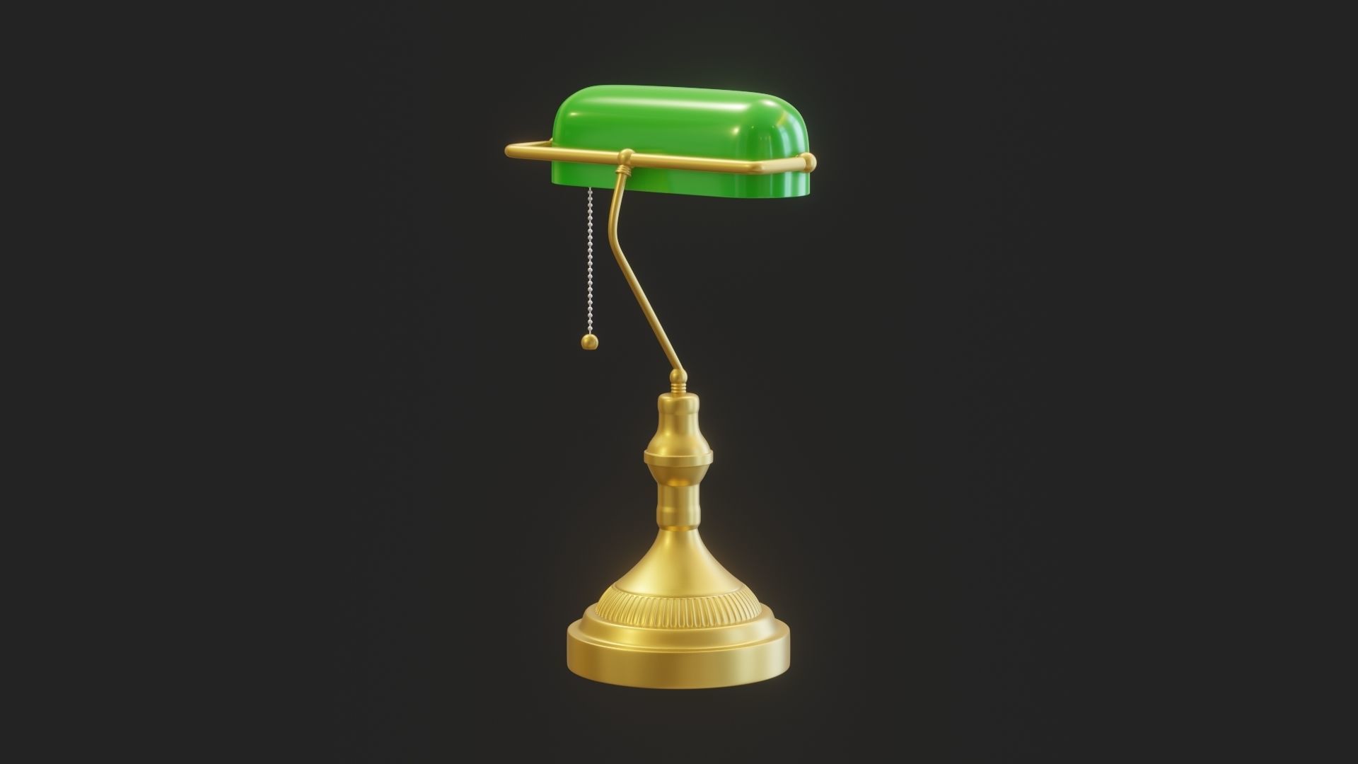 Cartoon Banker Lamp Subdivision Ready for Film Low-poly 3D model_9