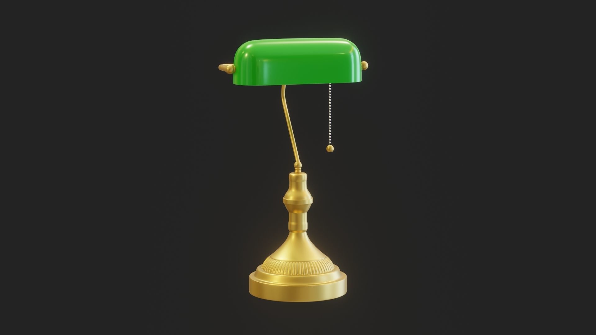 Cartoon Banker Lamp Subdivision Ready for Film Low-poly 3D model_3