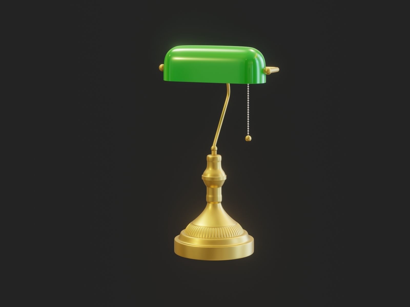 Cartoon Banker Lamp Subdivision Ready for Film Low-poly 3D model_1