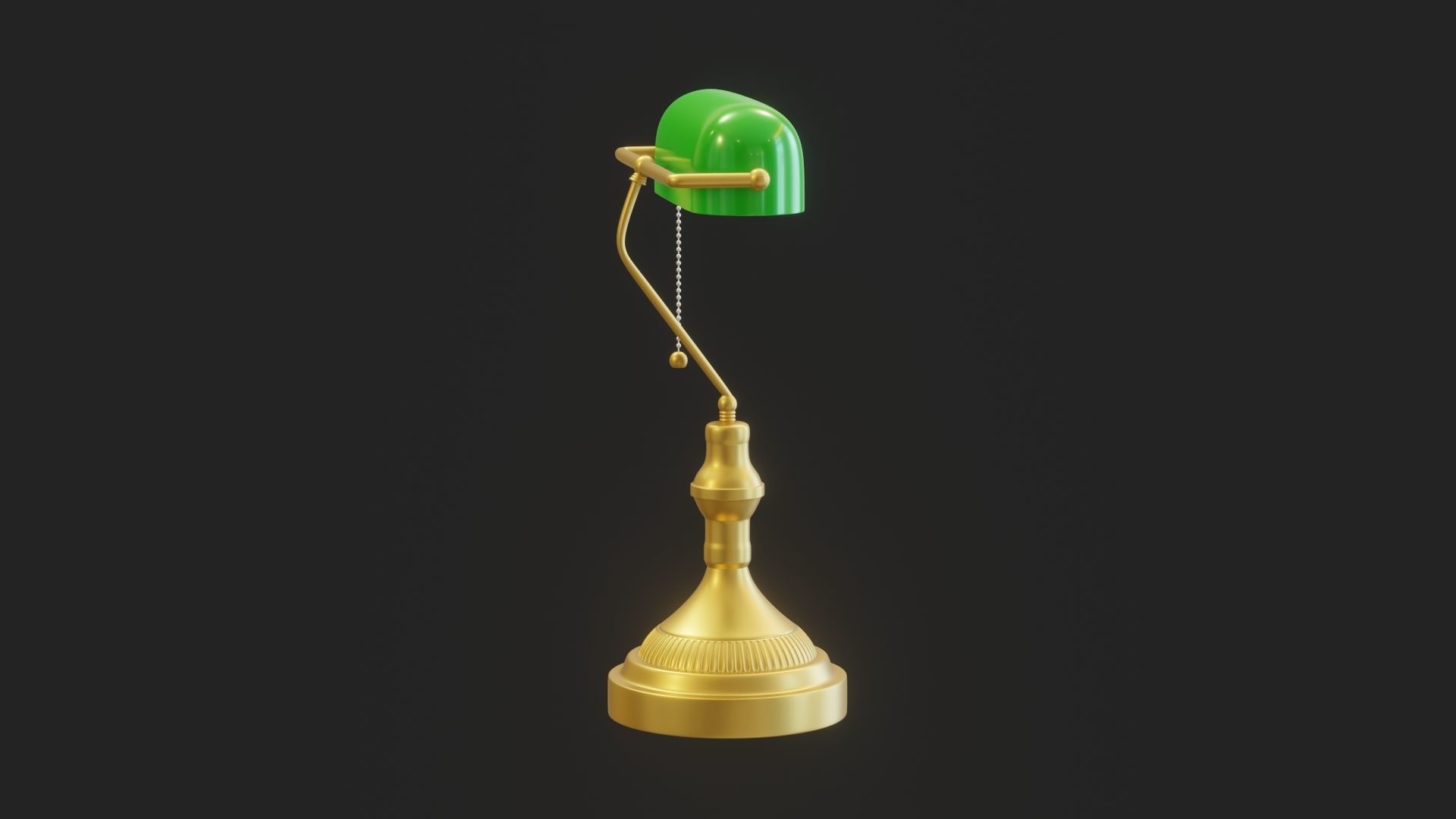 Cartoon Banker Lamp Subdivision Ready for Film Low-poly 3D model_7