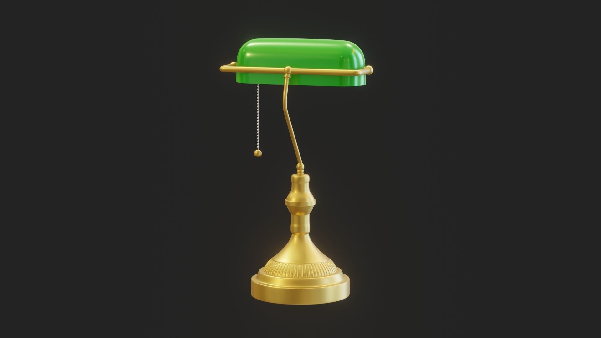 Cartoon Banker Lamp Subdivision Ready for Film Low-poly 3D model_10