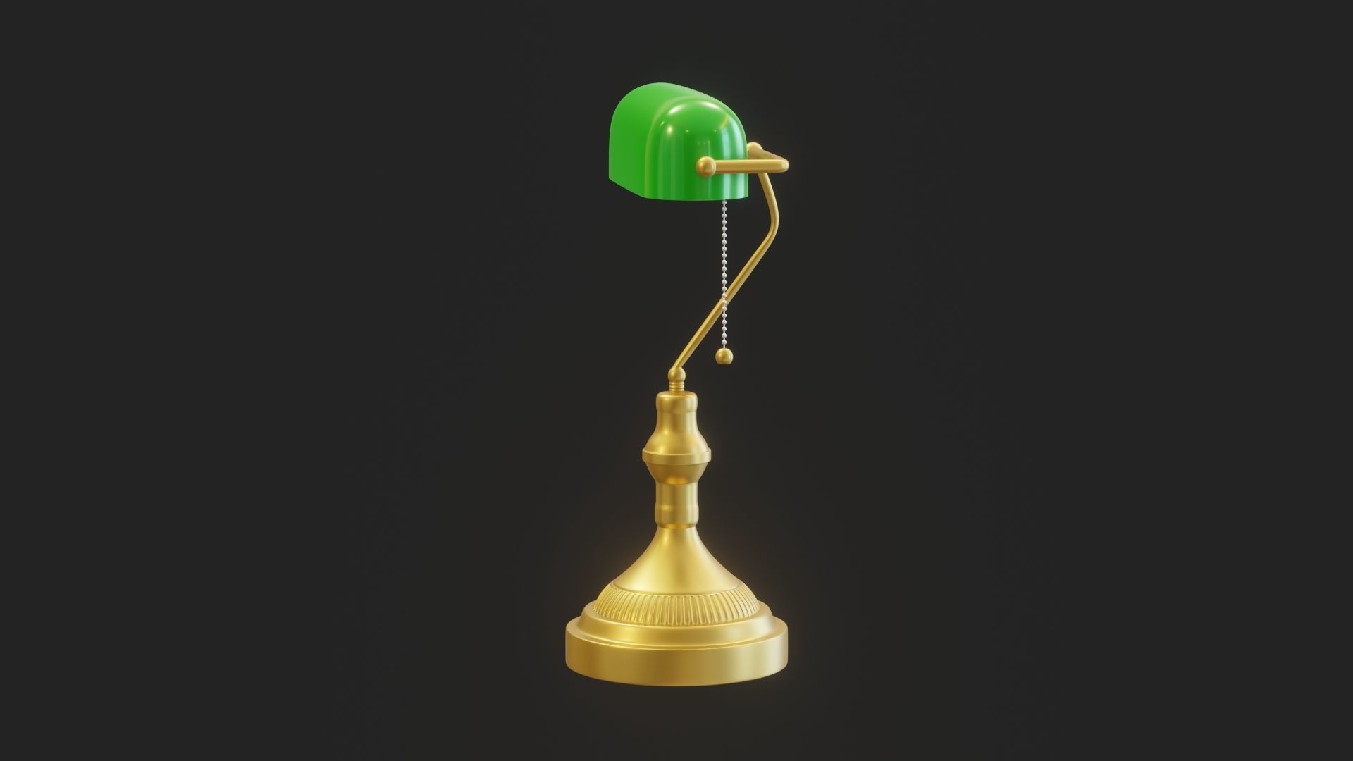 Cartoon Banker Lamp Subdivision Ready for Film Low-poly 3D model_16