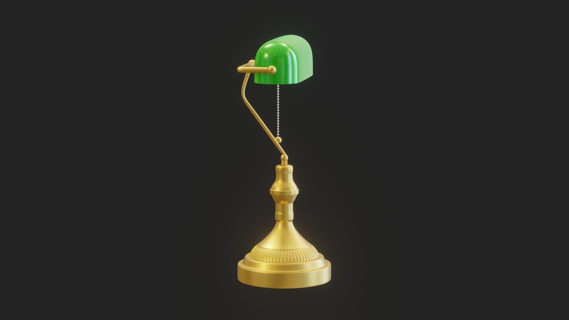 Cartoon Banker Lamp Subdivision Ready for Film Low-poly 3D model_6