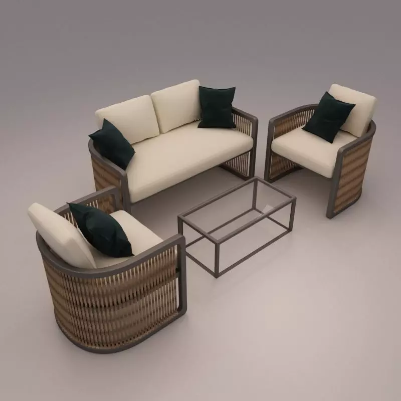 outdoor sofa 3D model_0