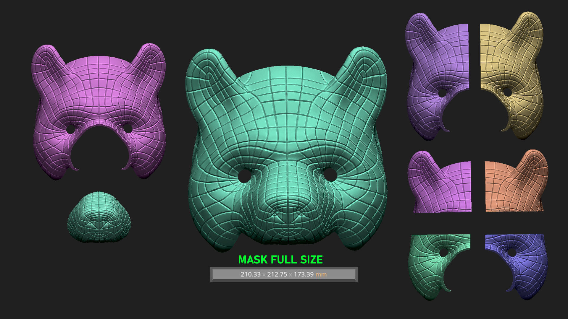 Squid Game Mask - Vip Bear Mask Cosplay 3D print model_20