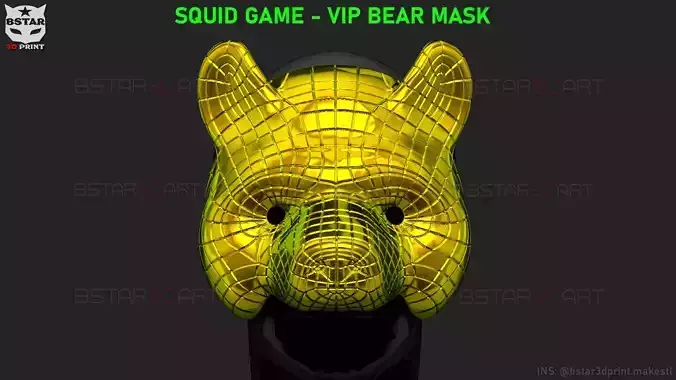 Squid Game Mask - Vip Bear Mask Cosplay 3D print model
