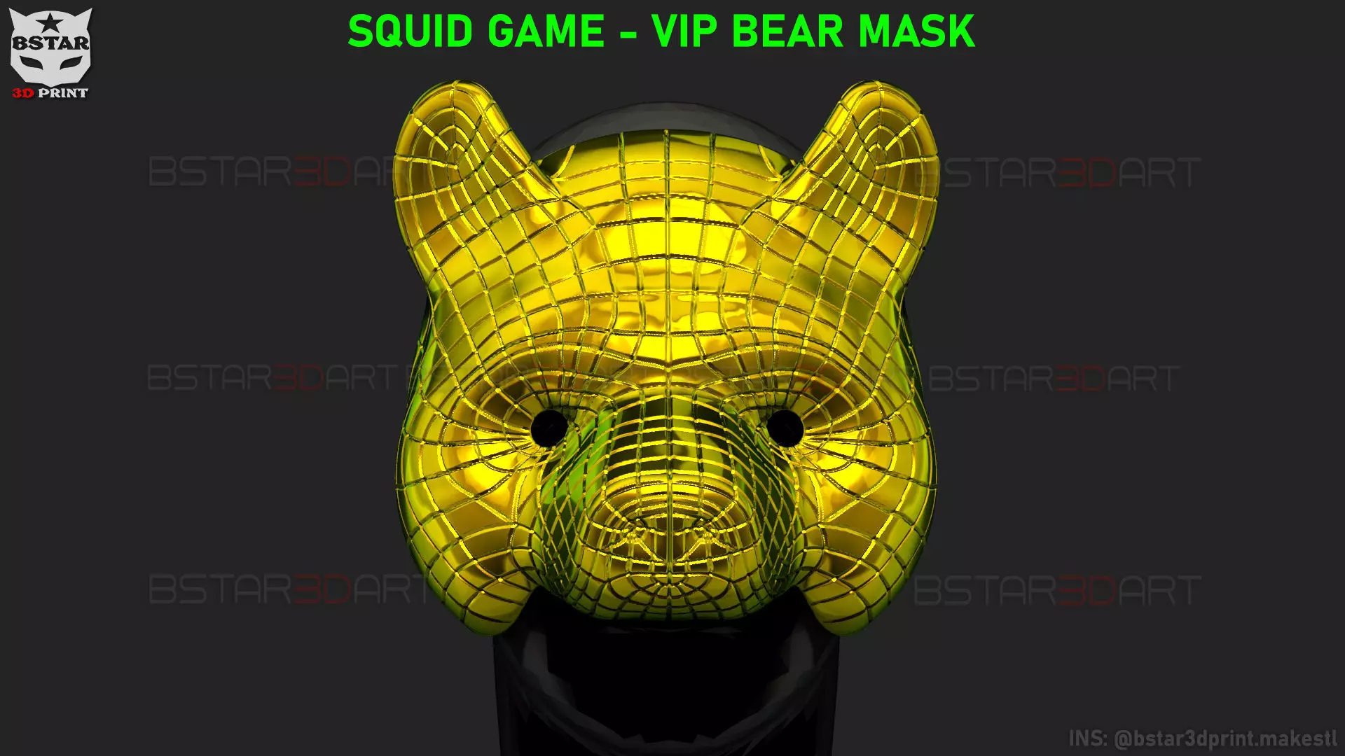 Squid Game Mask - Vip Bear Mask Cosplay 3D print model_0