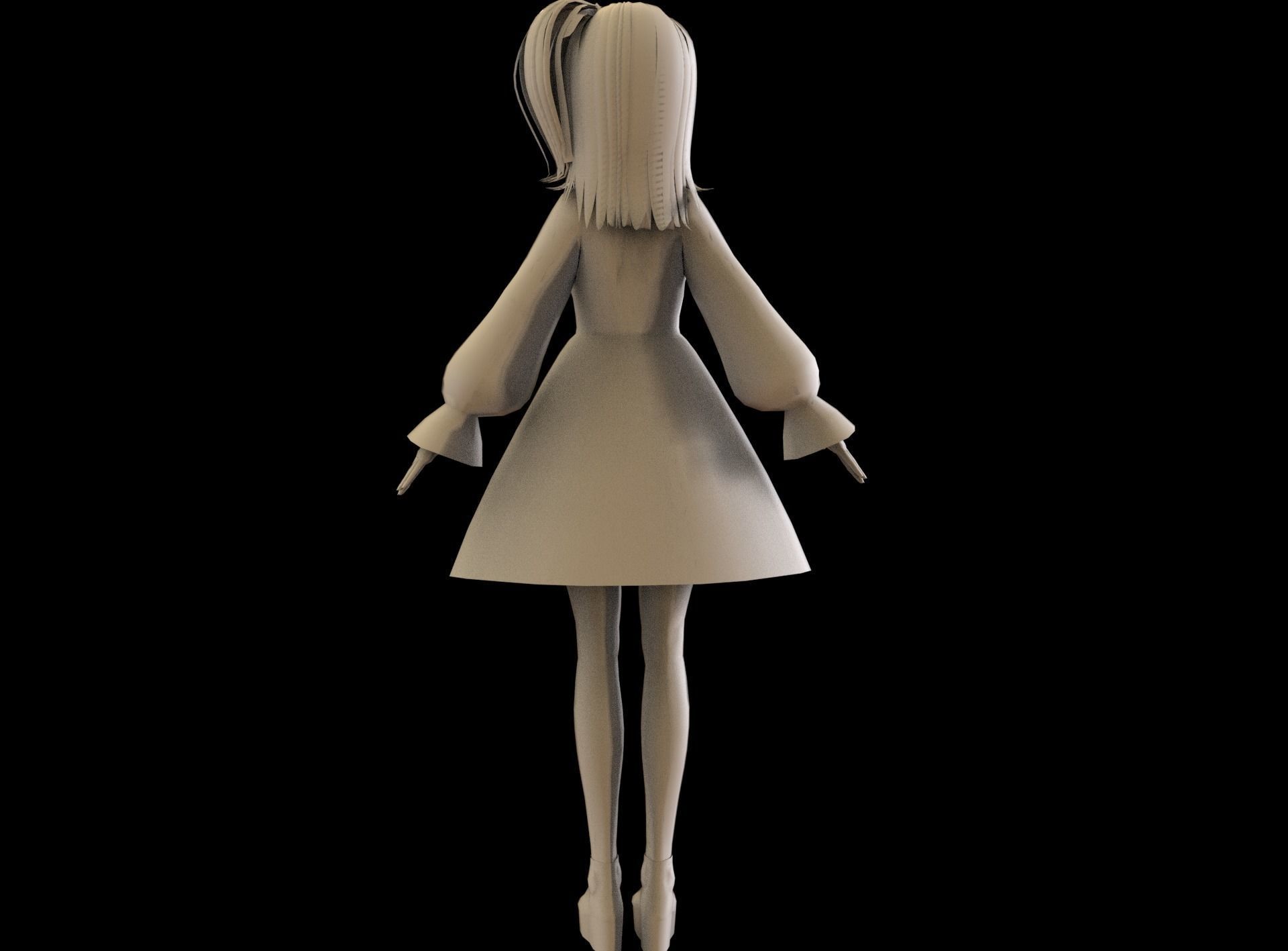game ready Low Poly Anime Character 4 Low-poly 3D model_9