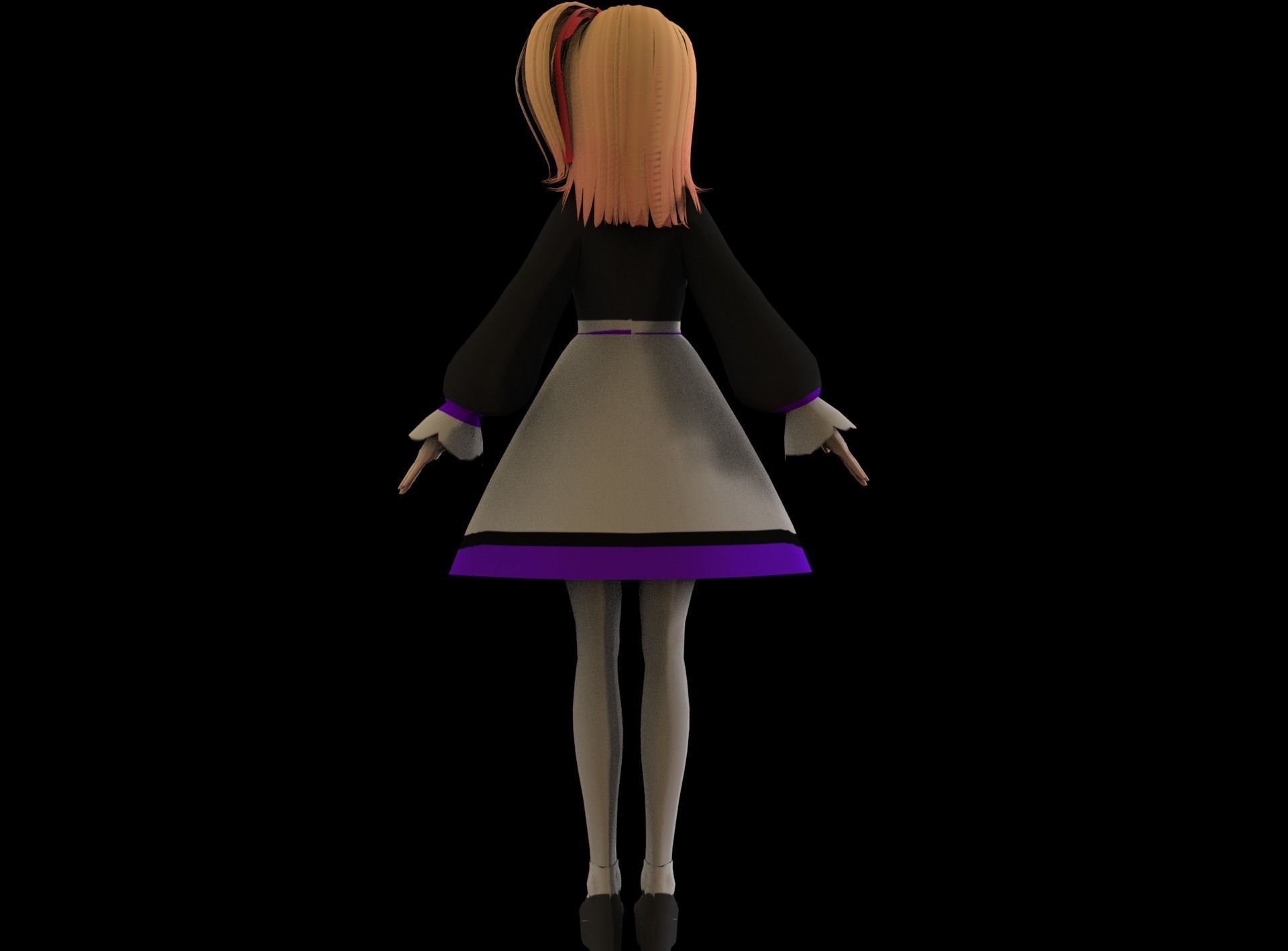 game ready Low Poly Anime Character 4 Low-poly 3D model_4