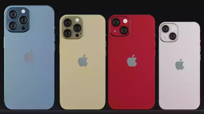 I Phone 13 with all variants with original colors and dimensions