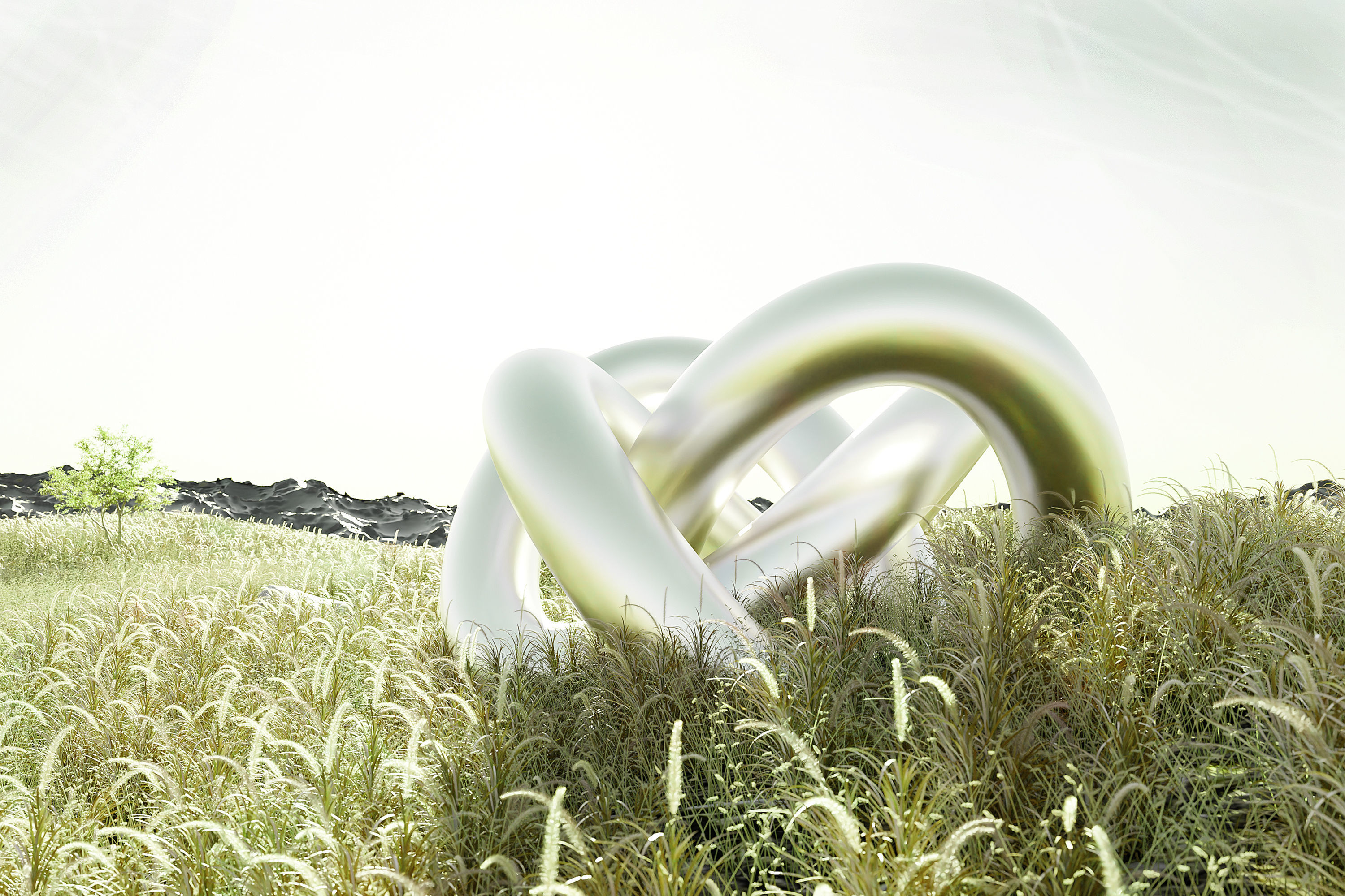 Super Torus Knot Sculpture Low-poly 3D model_5