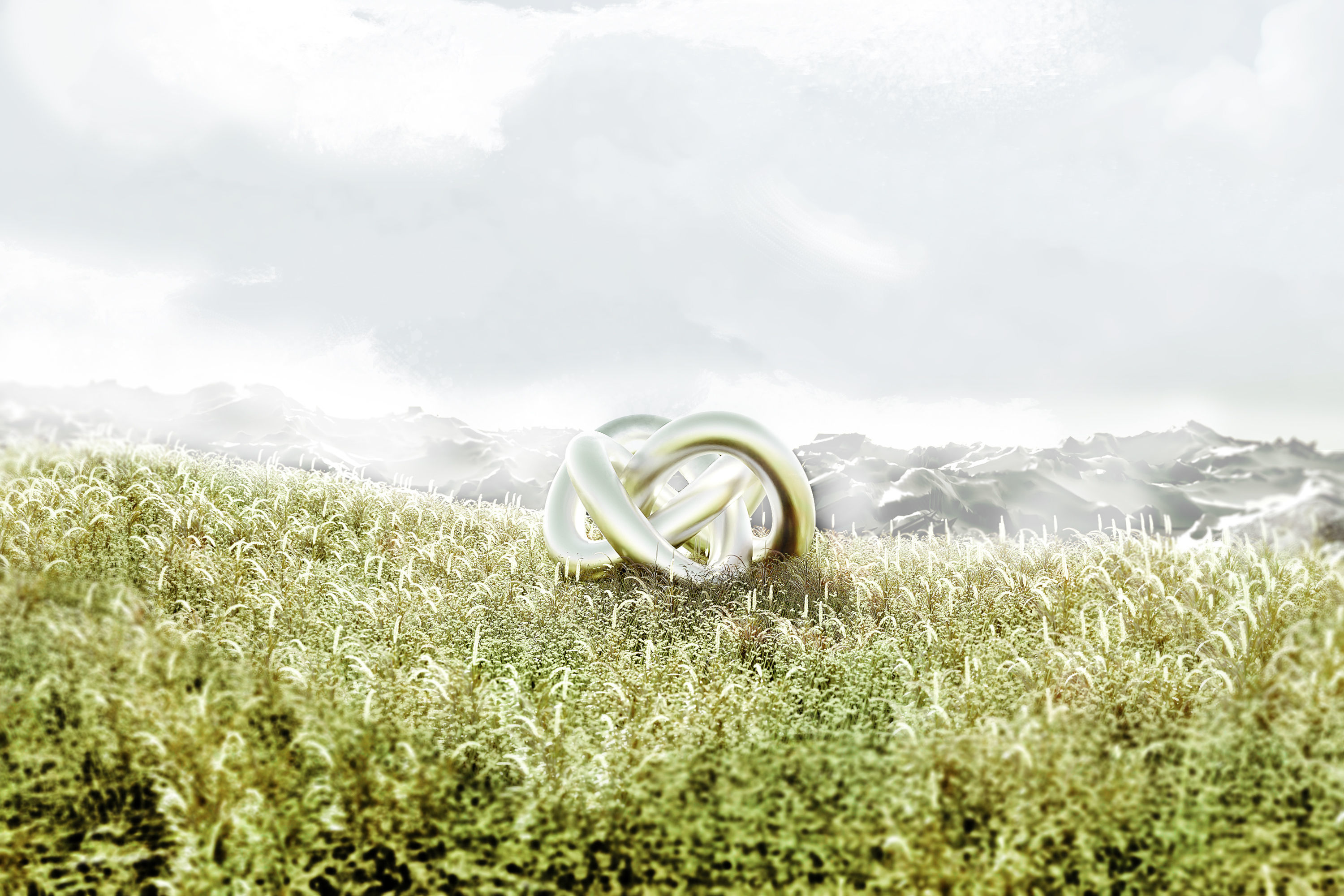 Super Torus Knot Sculpture Low-poly 3D model_4