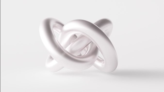 Super Torus Knot Sculpture Low-poly 3D model