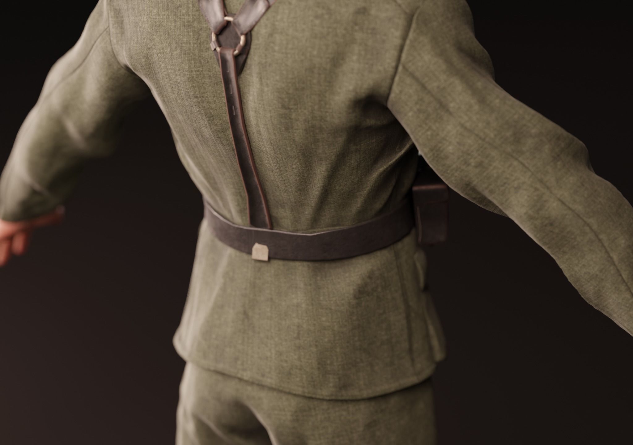 WW2 GERMAN SOLDIER RIGGED-ANIMATED Low-poly 3D model_13