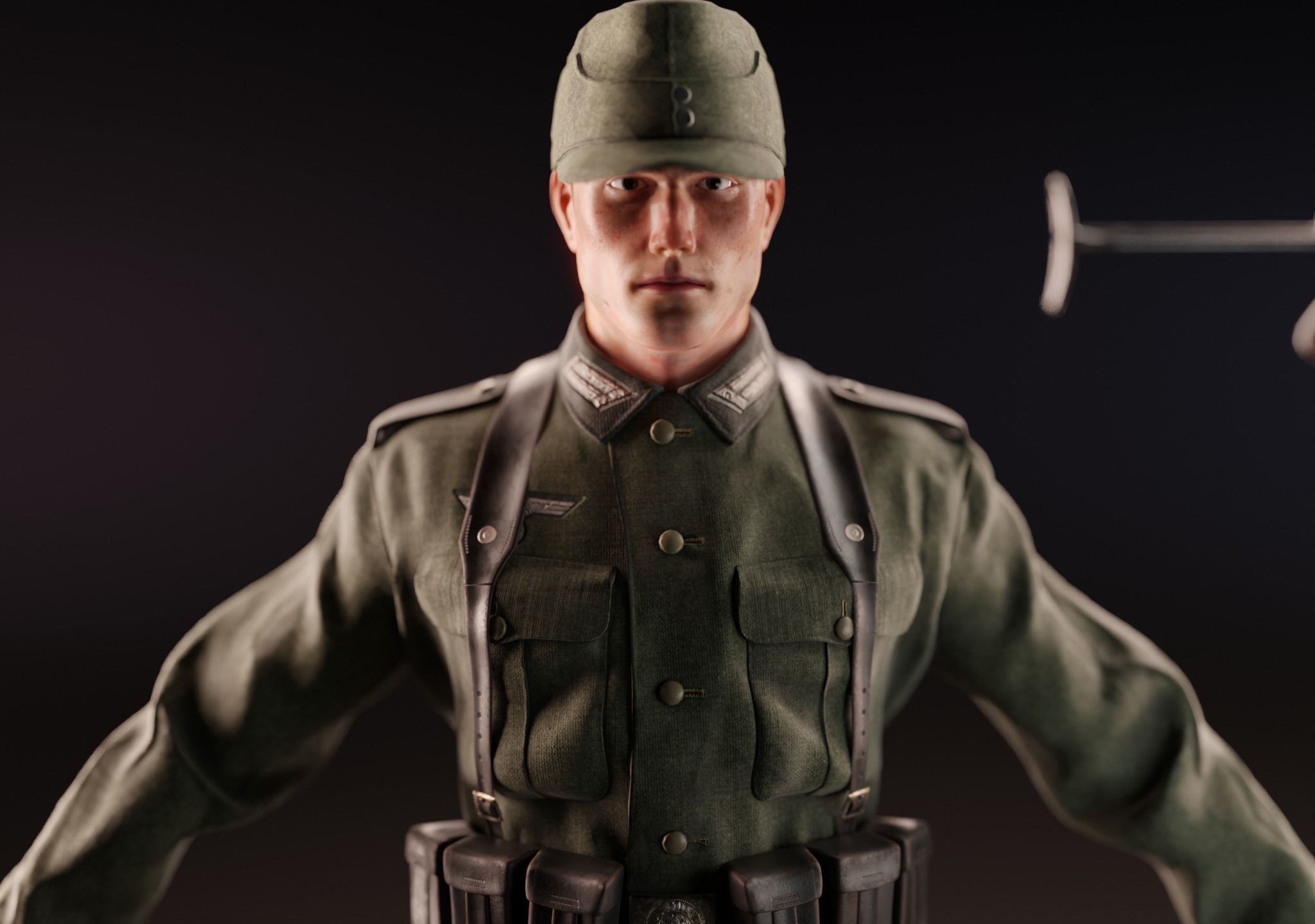 WW2 GERMAN SOLDIER RIGGED-ANIMATED Low-poly 3D model_6