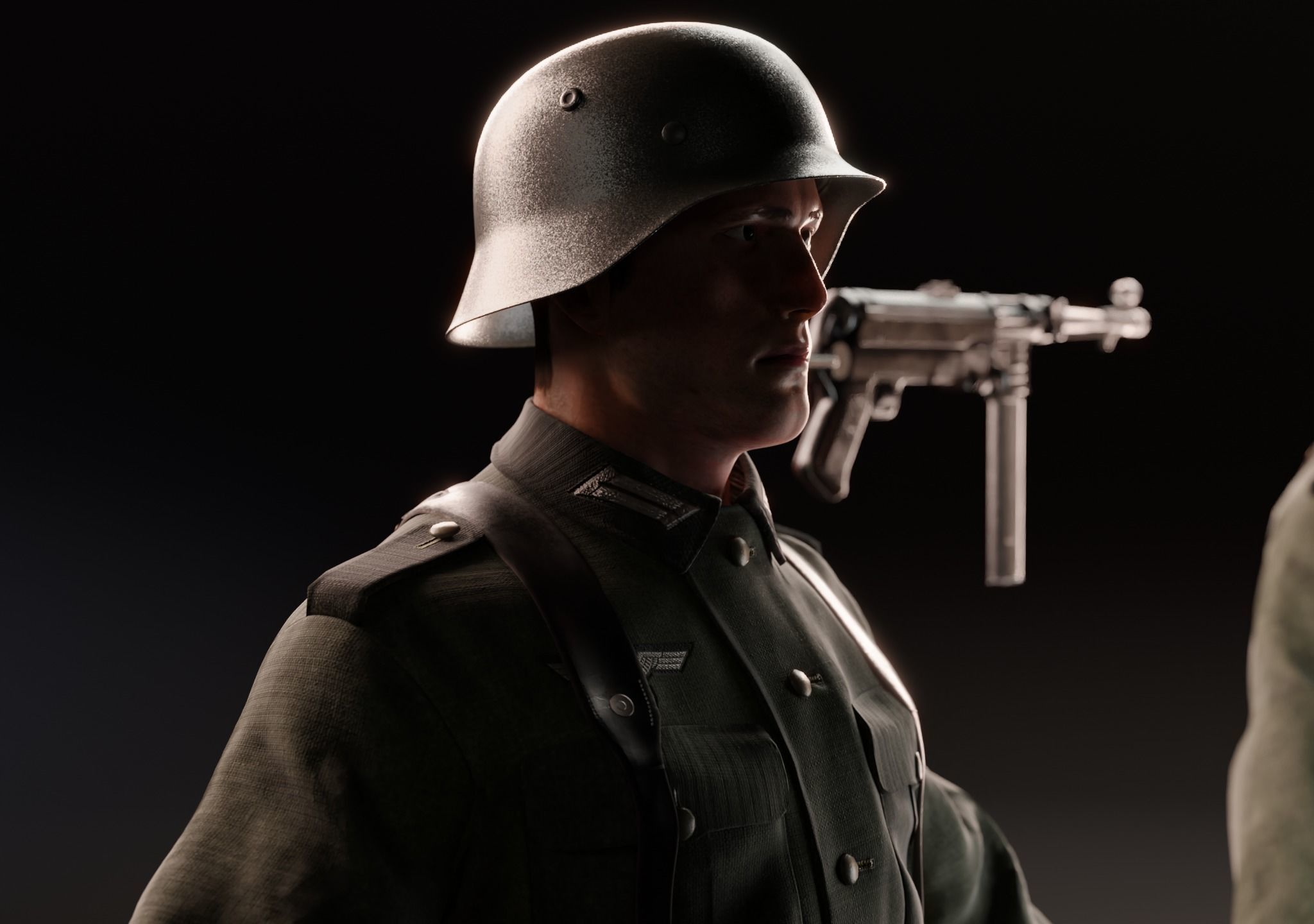 WW2 GERMAN SOLDIER RIGGED-ANIMATED Low-poly 3D model_9