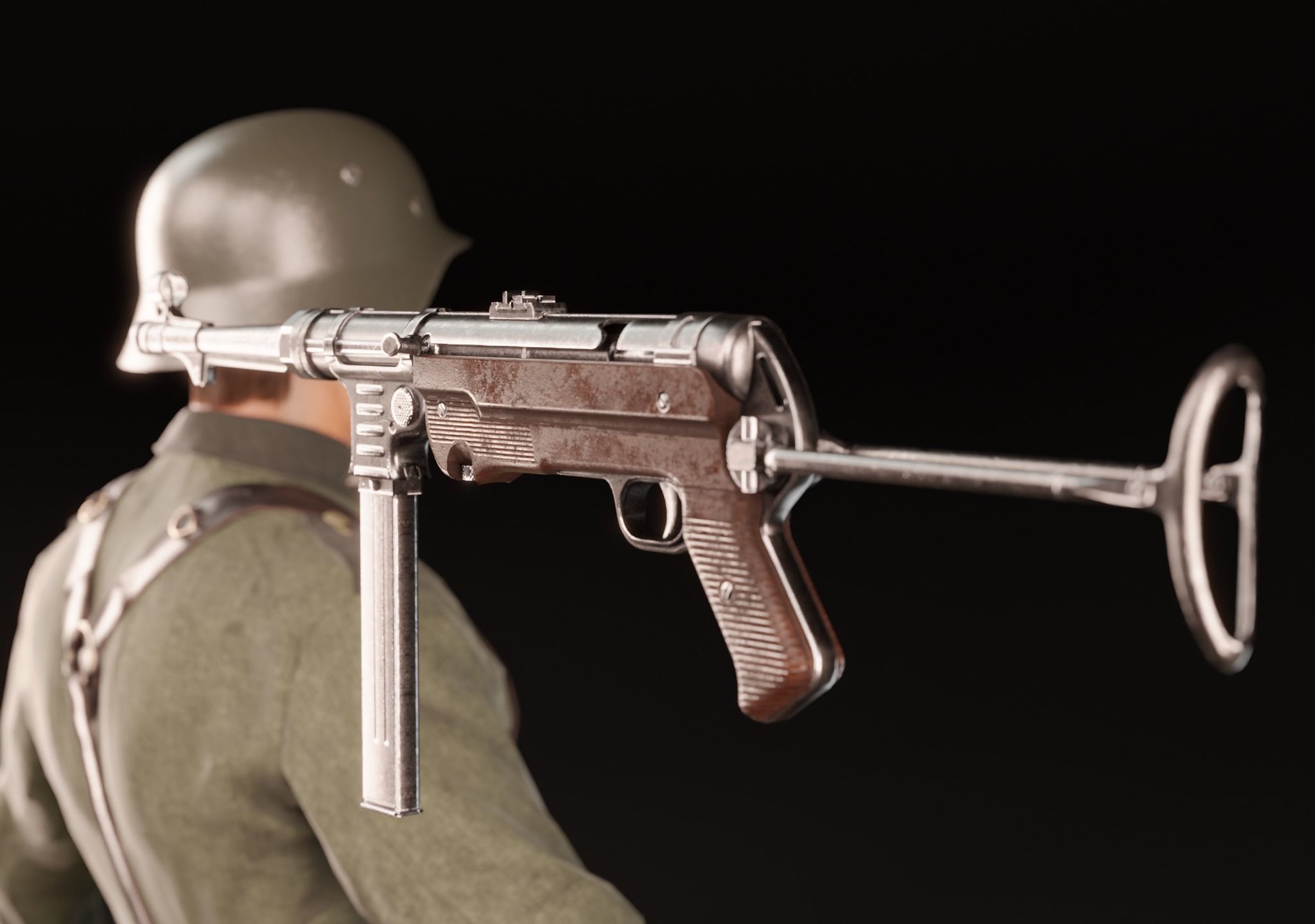 WW2 GERMAN SOLDIER RIGGED-ANIMATED Low-poly 3D model_18