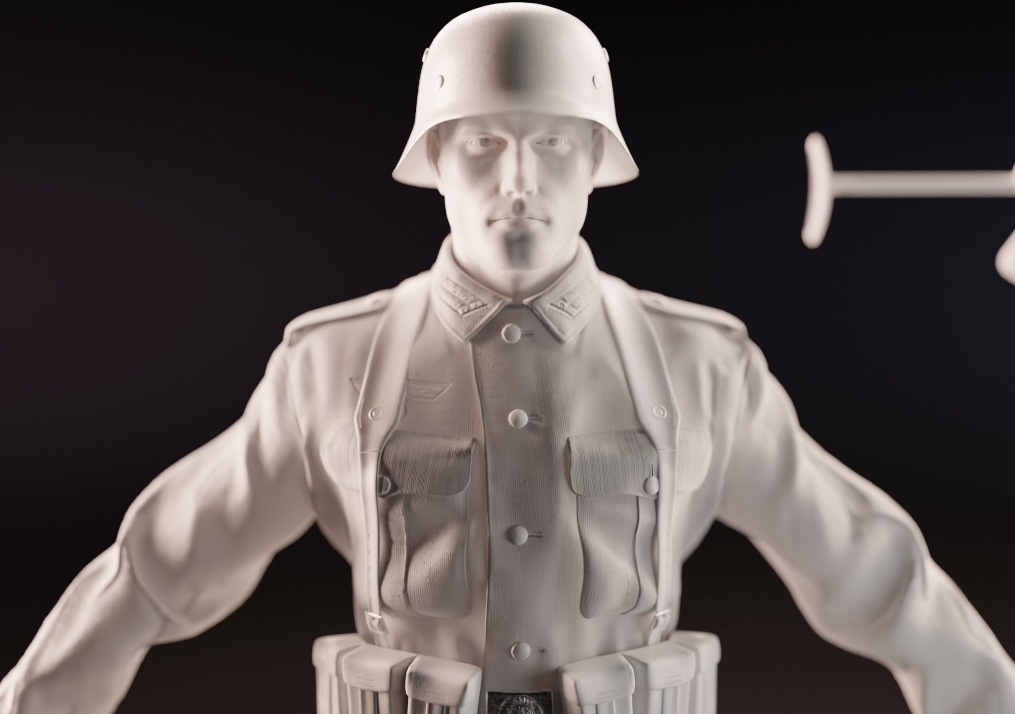 WW2 GERMAN SOLDIER RIGGED-ANIMATED Low-poly 3D model_20