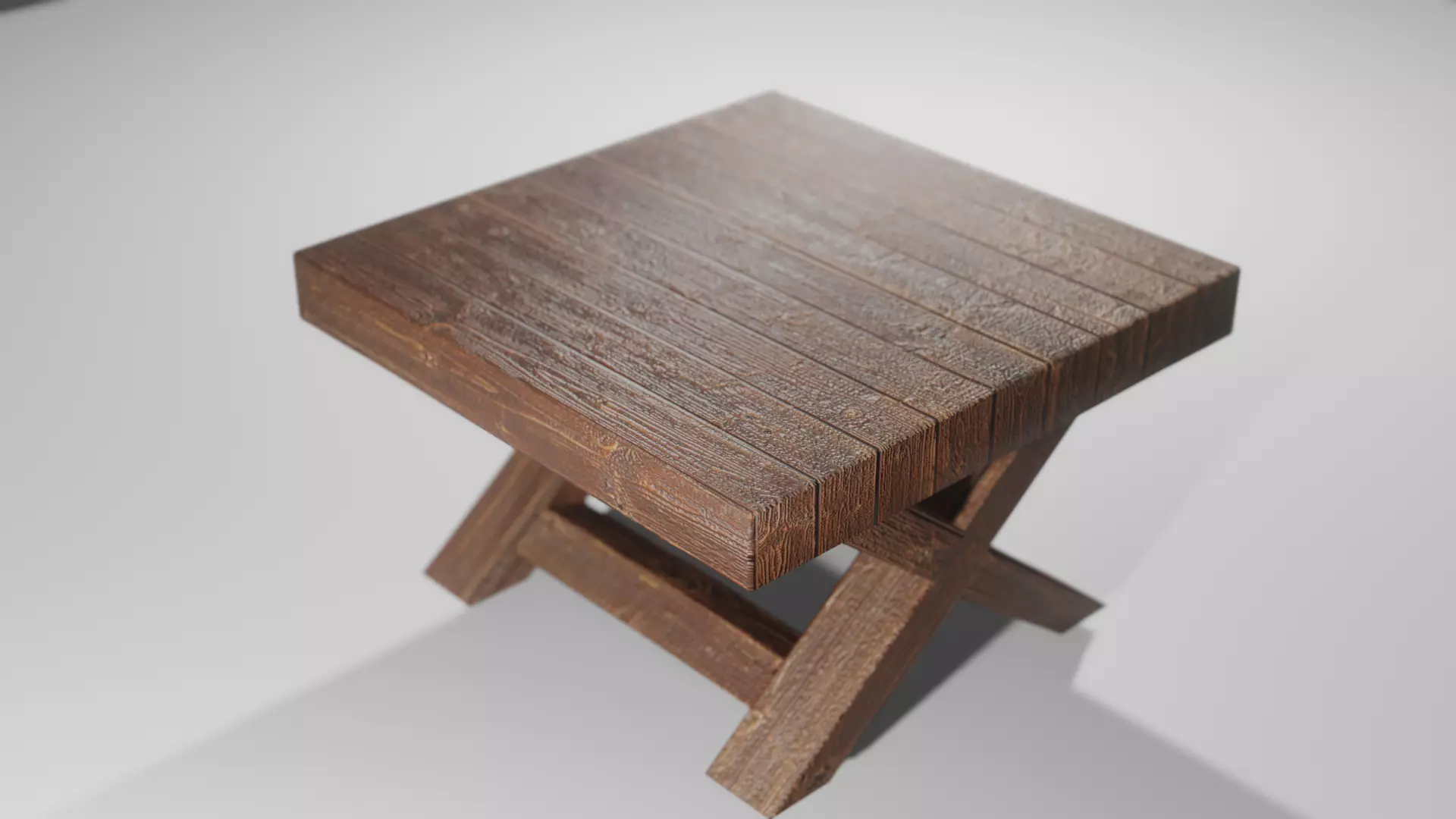Table Made out of Wood Free low-poly 3D model