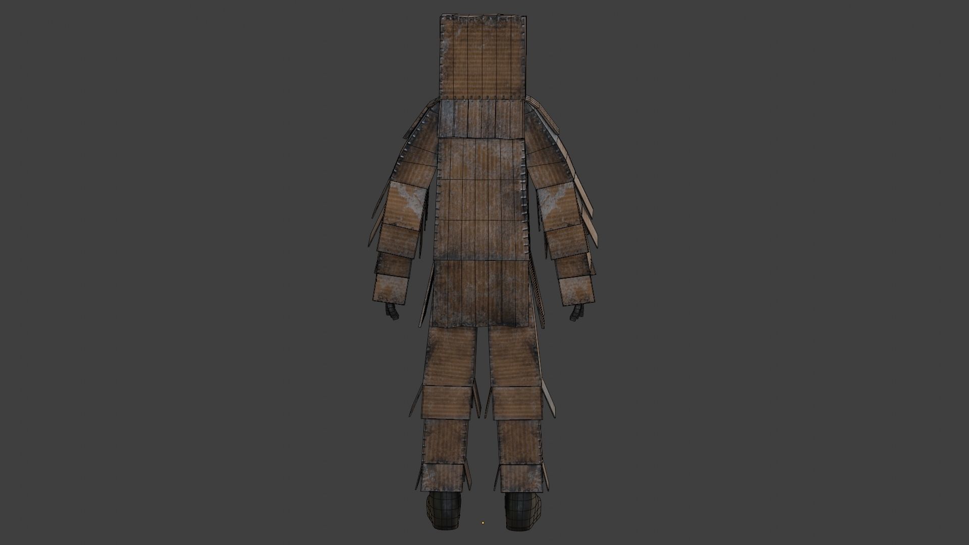 Worn out lonely box man  Low-poly 3D model_38