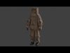 Worn out lonely box man  Low-poly 3D model_1