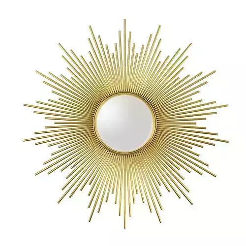 French Bedroom Sunburst Gold Mirror