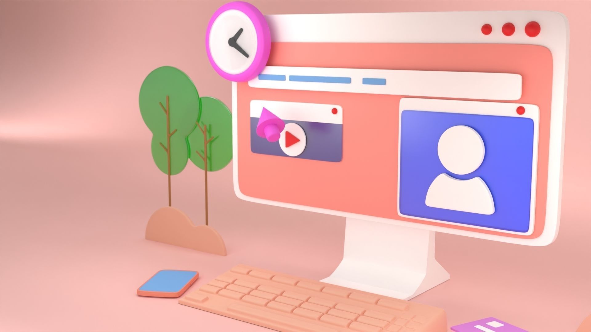 toy desktop computer 3D model animated CGTrader