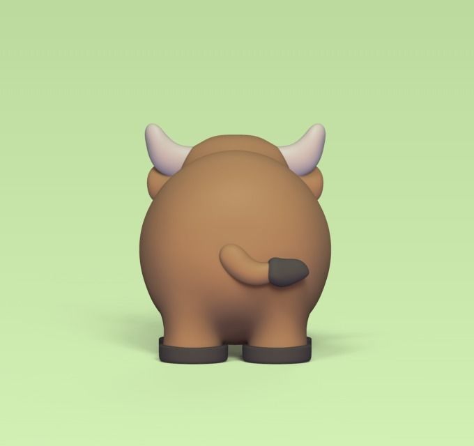 Cartoon Bull 3D print model_3