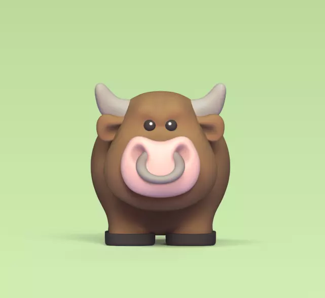 Cartoon Bull 3D print model_0