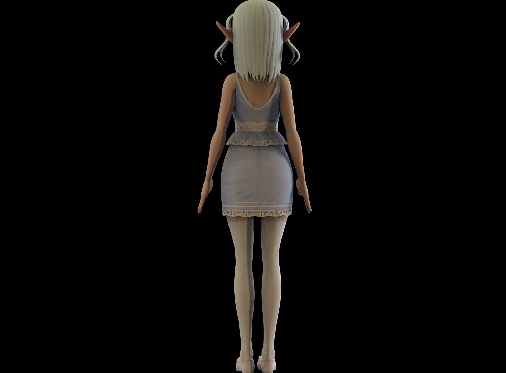 game ready Low Poly Anime Character 5 Low-poly 3D model_4