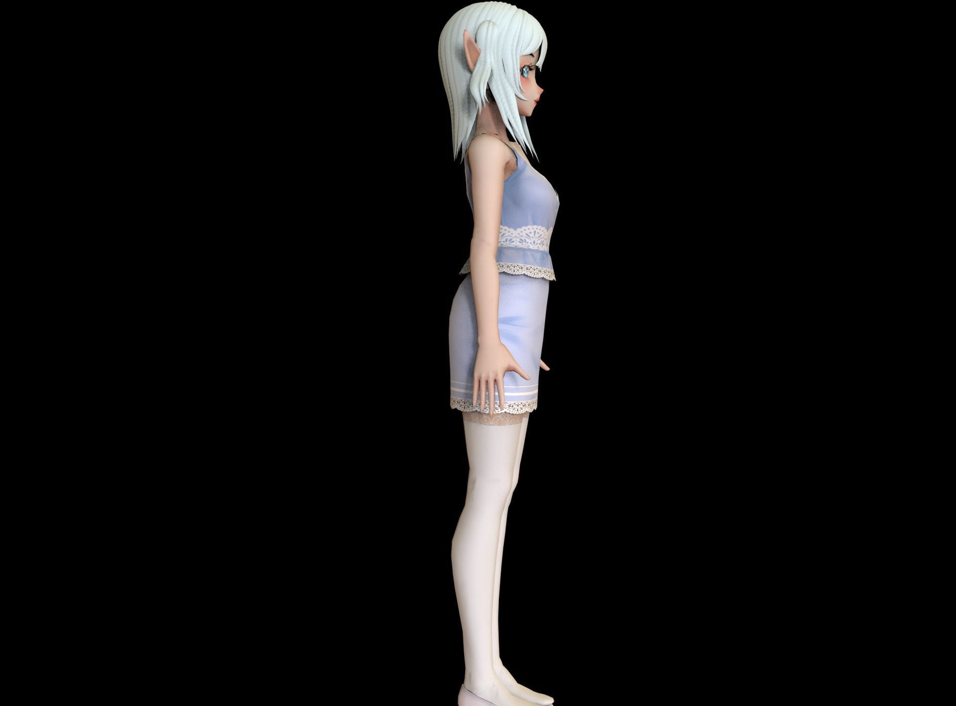 game ready Low Poly Anime Character 5 Low-poly 3D model_3