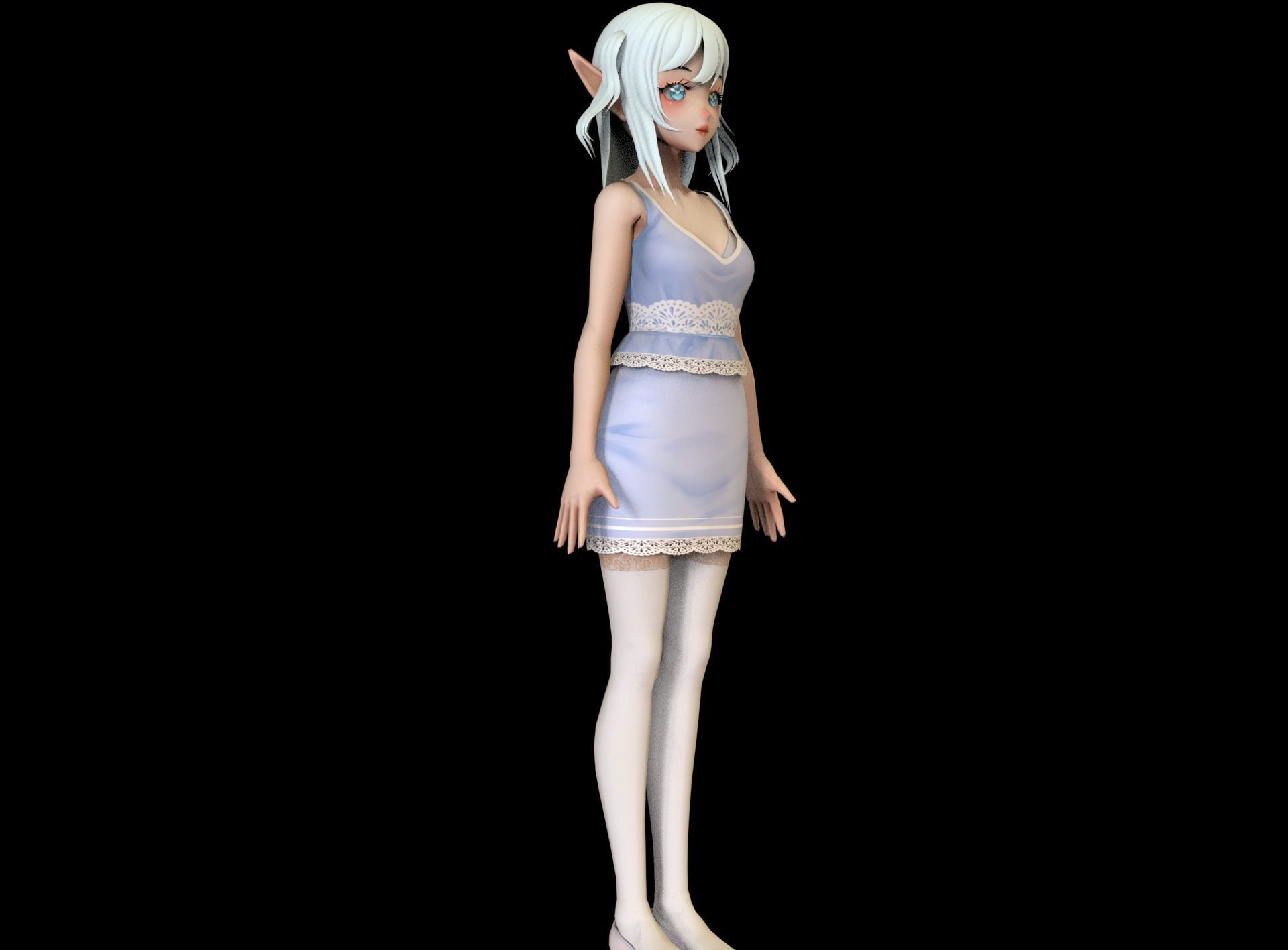 game ready Low Poly Anime Character 5 Low-poly 3D model_2