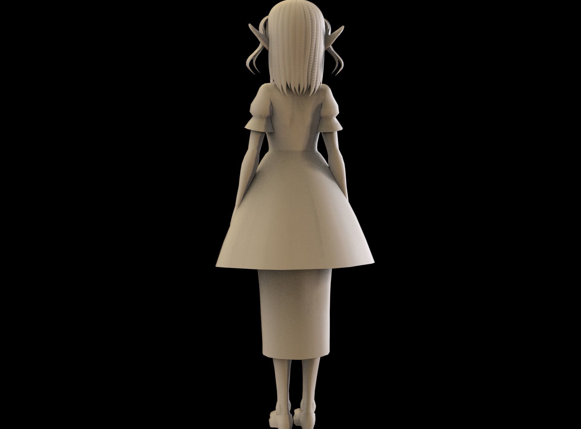 game ready Low Poly Anime Character 5 Low-poly 3D model_8