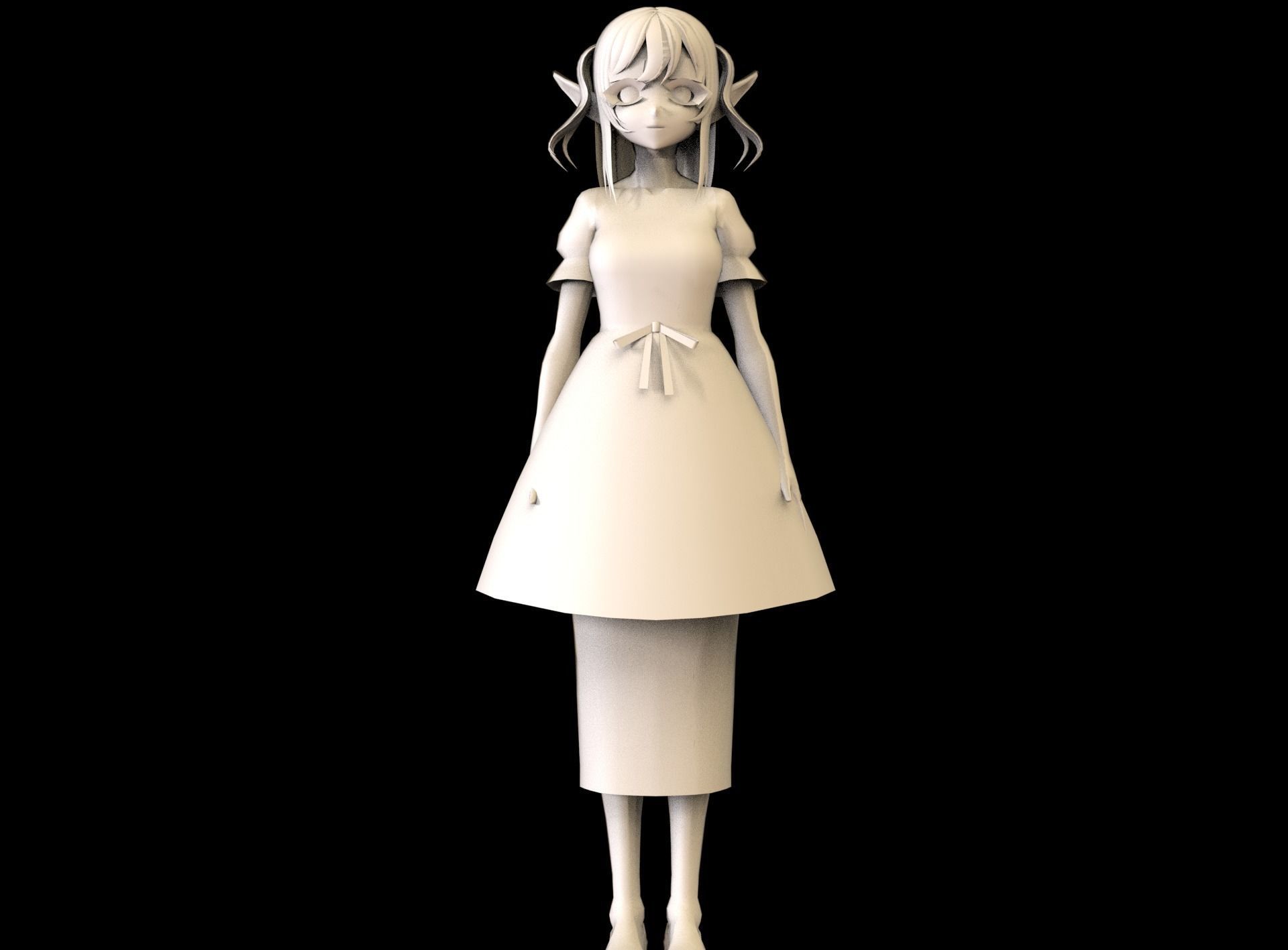 game ready Low Poly Anime Character 5 Low-poly 3D model_6