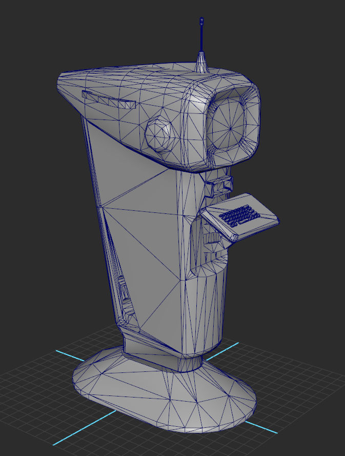 Terminal computer Low-poly 3D model_4