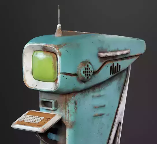 Terminal computer Low-poly 3D model