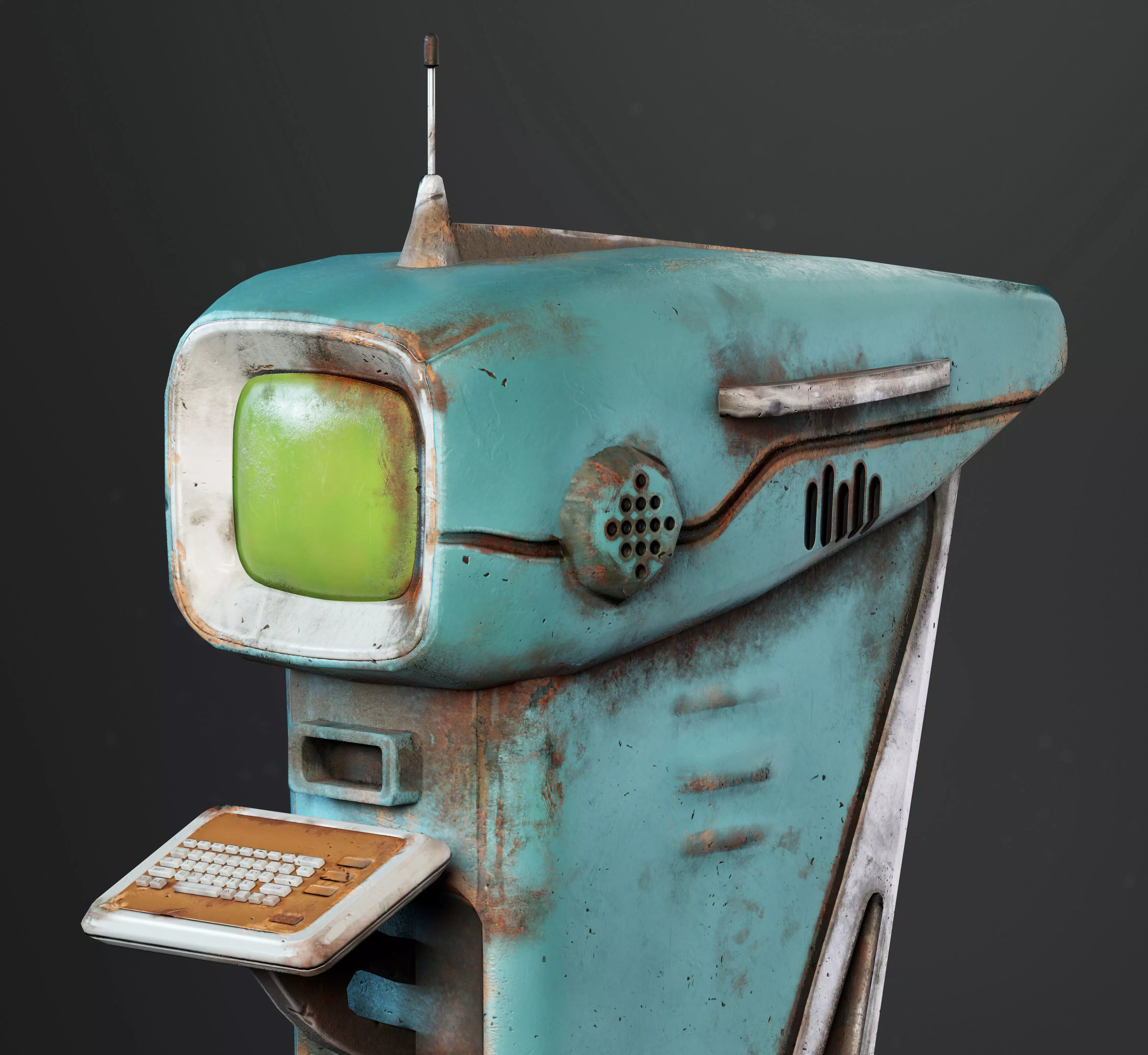 Terminal computer Low-poly 3D model_0