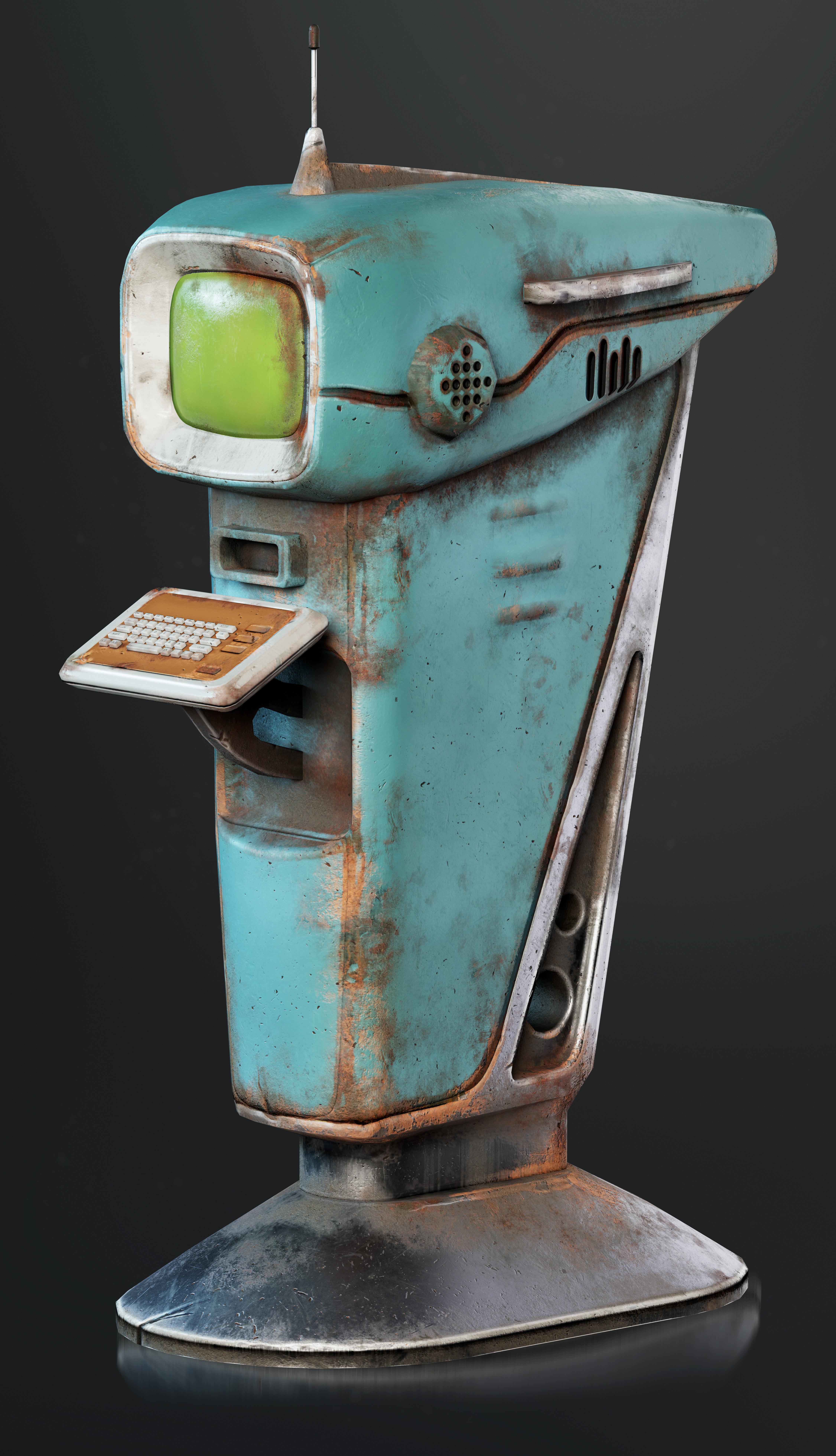 Terminal computer Low-poly 3D model_1