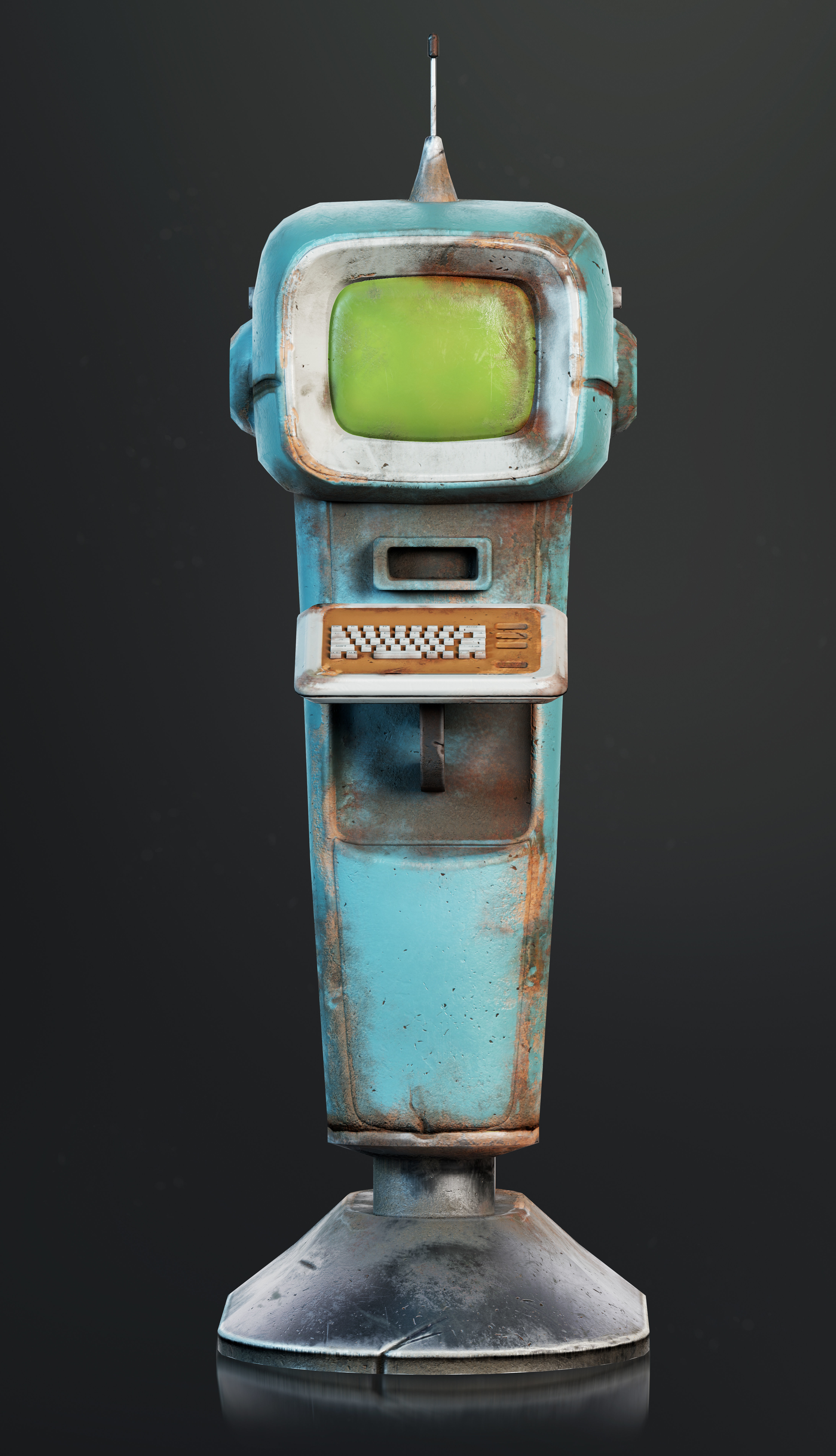 Terminal computer Low-poly 3D model_2