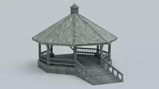 Gazebo - Game Rady - PBR Low-poly 3D model