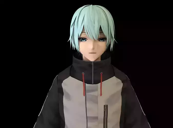 game ready Low Poly Anime Character 6 Low-poly 3D model