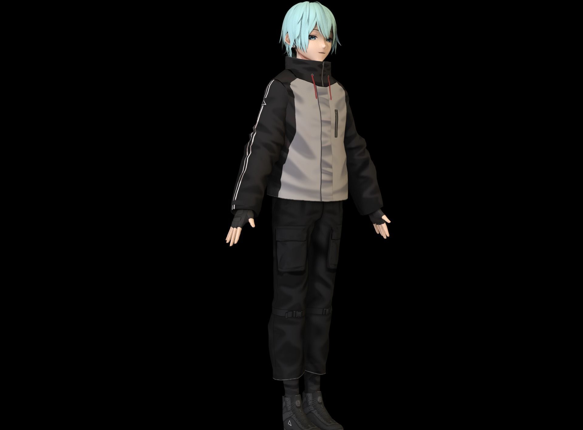 game ready Low Poly Anime Character 6 Low-poly 3D model_2
