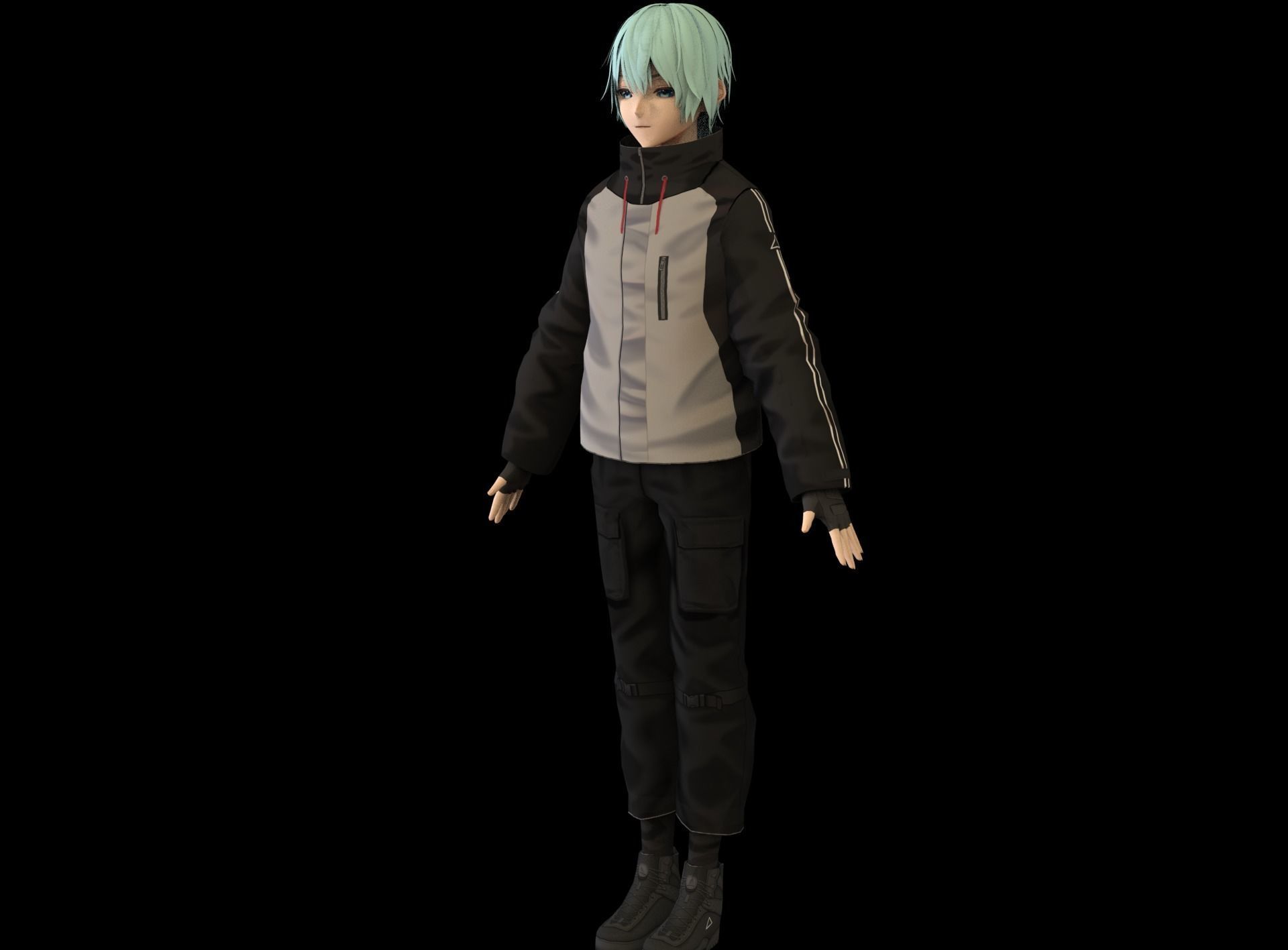 game ready Low Poly Anime Character 6 Low-poly 3D model_5