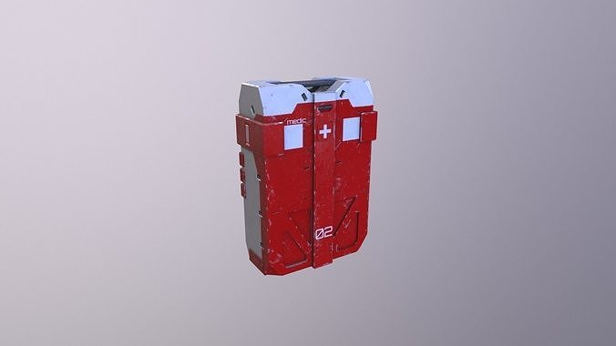 Scifi medic kit Low-poly 3D model