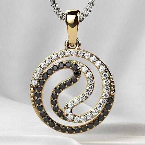 Yin Yang Gold Pendant 3D print model