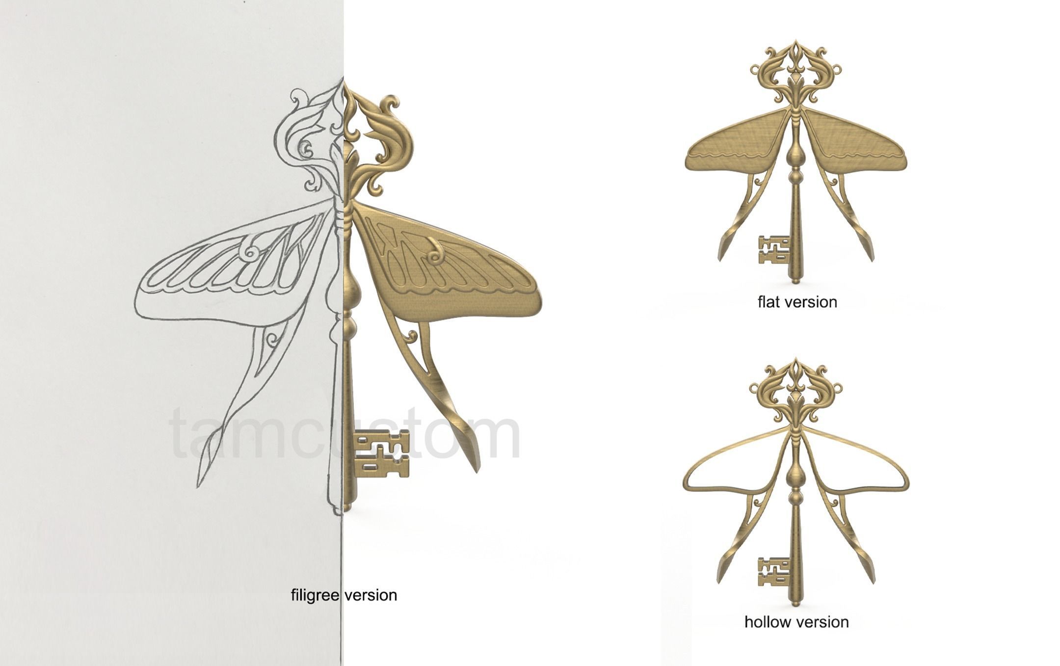 Key Luna Moth Butterfly 1 3D print model_4